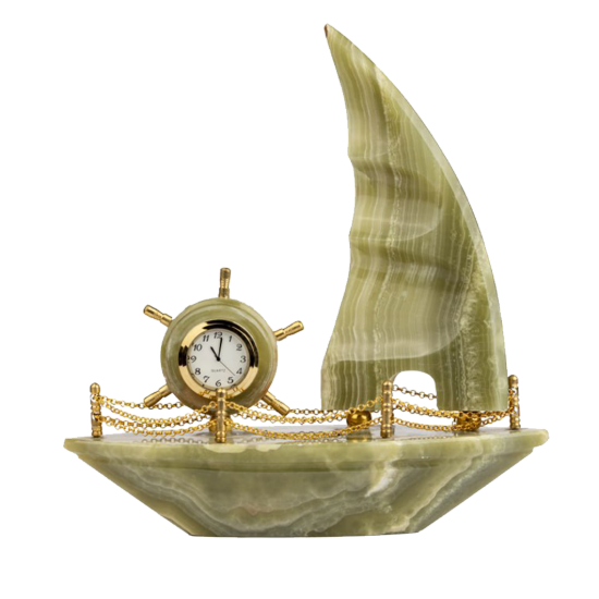 Picture of Decorative Onyx Ship Clock – A Symbol of Elegance, Journey, and Timeless Craftsmanship