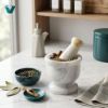 Picture of Royal Blue Stone Mortar & Pestle – A Blend of Traditional Craftsmanship and Natural Elegance