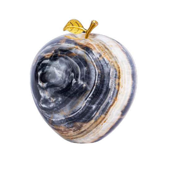 Picture of Royal Blue Onyx Decorative Apple – A Masterpiece of Natural Elegance and Artistic Luxury
