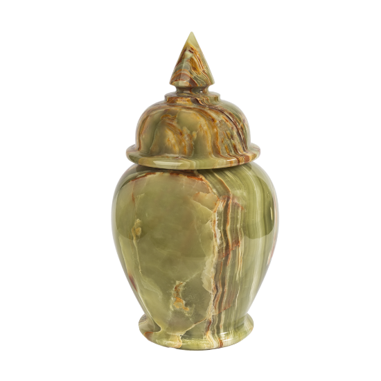Picture of Royal Green Onyx Decorative Jar – A Masterpiece of Natural Luxury and Timeless Craftsmanship