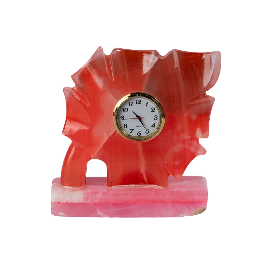 Picture of Royal Red Marble Stone Decorative Clock – A Bold Expression of Luxury and Natural Art