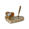Picture of Royal Marble Stone Desk Clock & Pen Holder – A Luxurious Fusion of Functionality and Natural Elegance