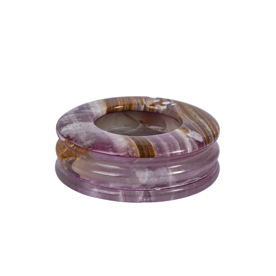 Picture of Luxury Purple Onyx Stone Ashtray – Royal Violet Tones with Earthy Veins