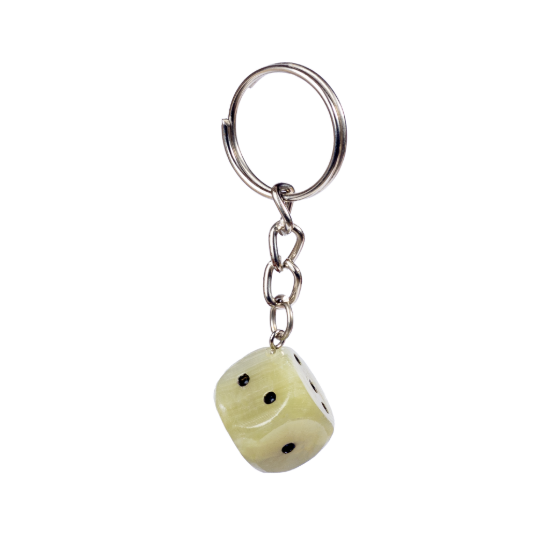 Picture of Royal Marble Stone Dice Keychain – Luxury Minimalism Inspired by Classic Gaming Art