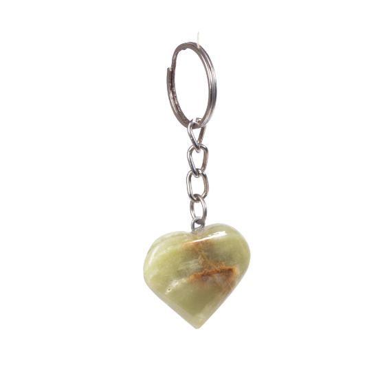 Picture of Royal Marble Stone Heart Keychain – Elegant Symbol of Natural Beauty and Affection