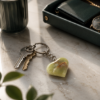 Picture of Royal Marble Stone Heart Keychain – Elegant Symbol of Natural Beauty and Affection