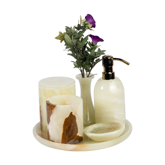 Picture of Royal White Marble Bathroom Accessories Set – Timeless Luxury Inspired by Natural Elegance