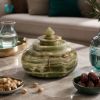 Picture of Royal Green Onyx Stone Decorative Container – Handcrafted Luxury Marble Art with Removable Lid