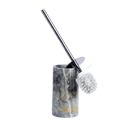 Picture of Royal Gray Marble Toilet Brush Holder Set – Luxury Natural Stone Bathroom Accessory