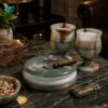 Picture of Royal Green Onyx Stone Smoking Set – Handcrafted Luxury Marble Ashtray and Goblet Collection
