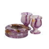 Picture of Royal Purple Onyx Stone Smoking Set – Handcrafted Luxury Marble Ashtray & Goblet Collection