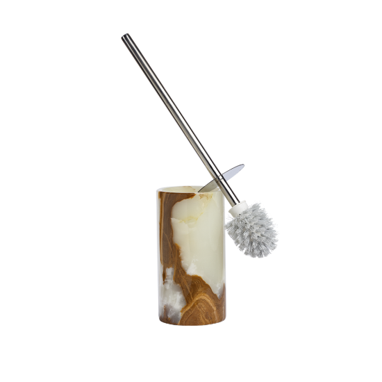 Picture of Royal Onyx Stone Toilet Brush Holder – Handcrafted Luxury Bathroom Marble Accessory