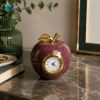 Picture of Royal Red Onyx Stone Apple Clock – Handcrafted Luxury Decorative Marble Timepiece