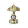 Picture of Royal Green Onyx Stone Table Clock Lamp – Handcrafted Luxury Marble Decorative Timepiece