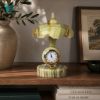 Picture of Royal Green Onyx Stone Table Clock Lamp – Handcrafted Luxury Marble Decorative Timepiece