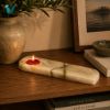 Picture of Luxury White Onyx Stone Candle Holder Tray – Handcrafted Decorative Marble Accent