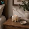 Picture of White Onyx Stone Elephant Candle Holder – Handcrafted Sculptural Tea Light Figurine