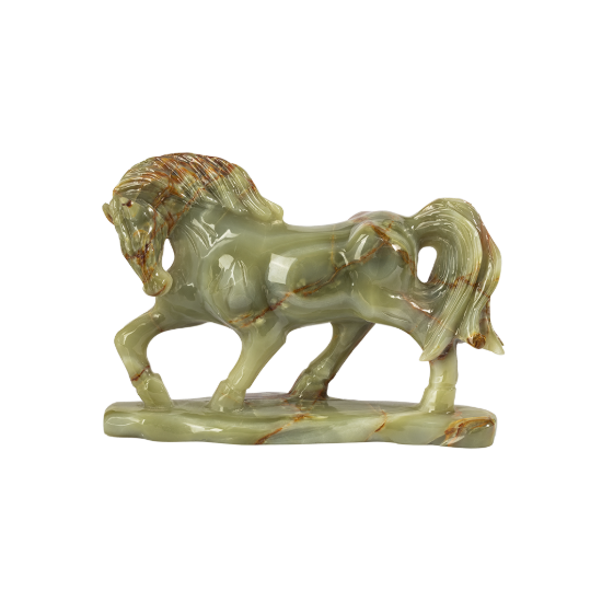 Picture of Green Onyx Stone Horse Sculpture – Handcrafted Luxury Decorative Figurine