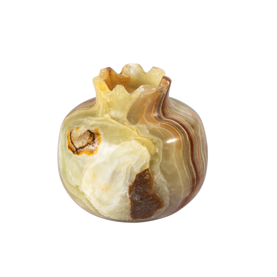 Picture of Natural Onyx Stone Decorative Pomegranate – Handcrafted Luxury Marble Fruit Sculpture