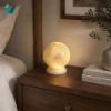 Picture of Natural Marble Stone Sphere Night Light with Matching Base – Handcrafted Luxury Glowing Ball Lamp