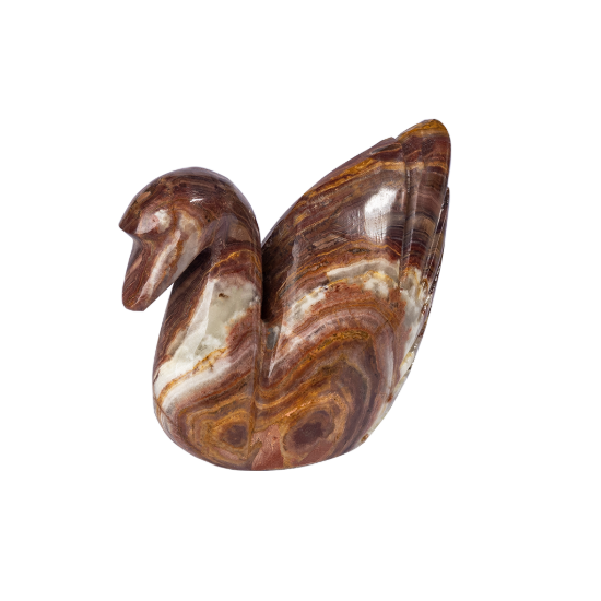Picture of Luxury Onyx Stone Swan Sculpture – Handcrafted Decorative Marble Art Piece