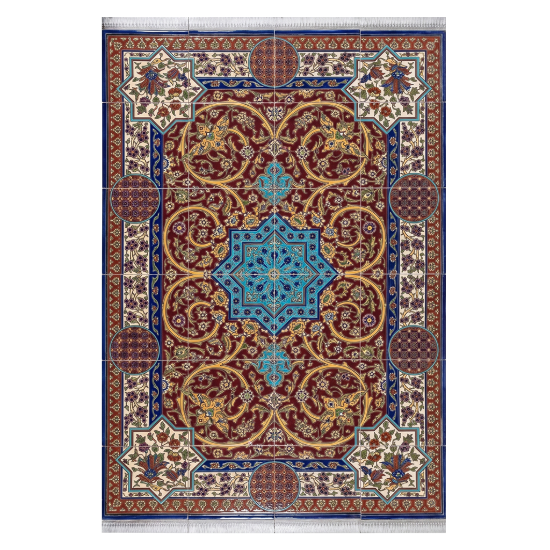 Picture of Persian Carpet Design Ceramic Tile Panel – Handcrafted Luxury Architectural Installation for Hotels and Public Spaces