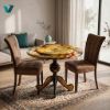 Picture of Persian Miniature Hand-Painted Decorative Table – Luxury Art Furniture with Angel and Mythological Birds Scene